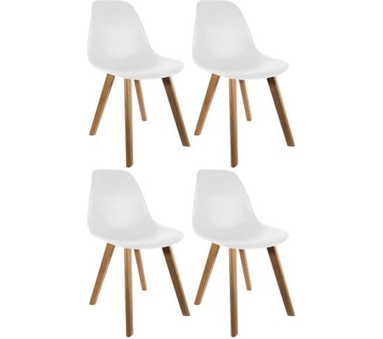 Chaise Scandinave Coque Polypropylène (lot De 4) Blanc