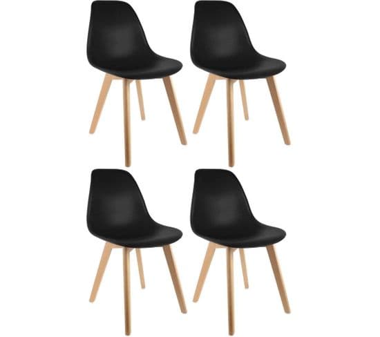 Chaise Scandinave Coque Polypropylène (lot De 4) Noir