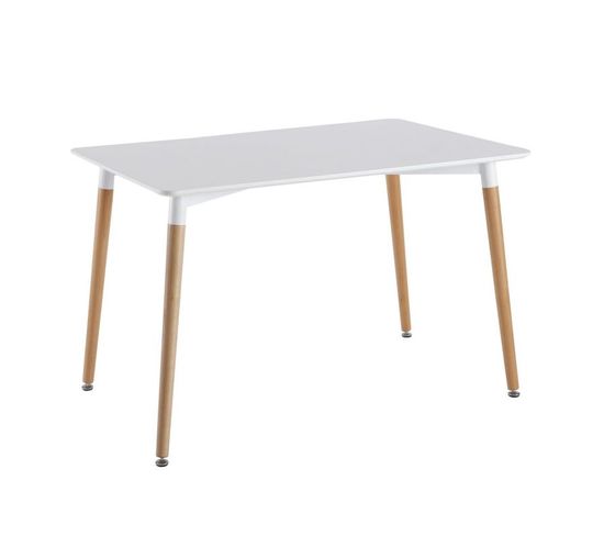 Table De Repas Scandinave "wyoming" 115cm Blanc