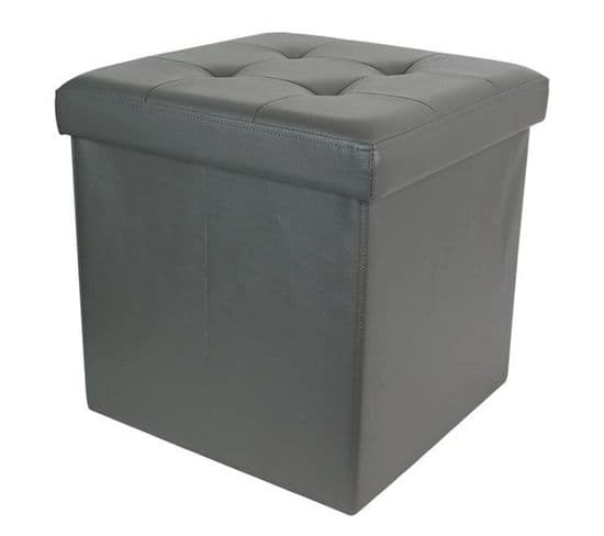 Pouf et Coffre De Rangement "home Factory" 38cm Gris