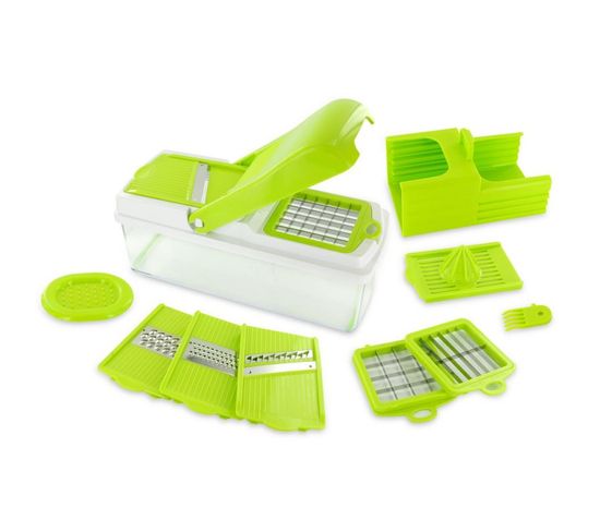 Mandoline Multifonction "5 En 1" 27cm Vert et Blanc