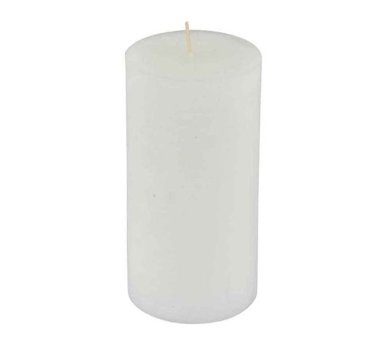 Bougie Pilier Déco "rustique" 10cm Blanc