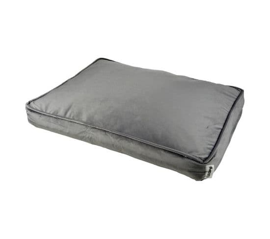 Coussin Rectangle Chien et Chat Velours "crafty" 100cm Gris