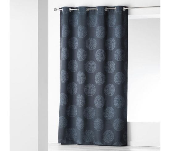 Rideau à Oeillets Jacquard "orkys" 140x260cm Navy