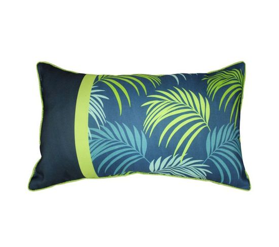 Coussin Déco "végétal" 30x50cm Bleu