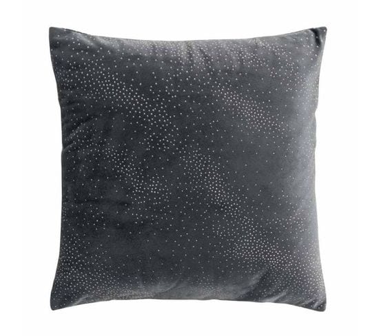 Coussin Velours Déco "melrose" 40x40cm Anthracite