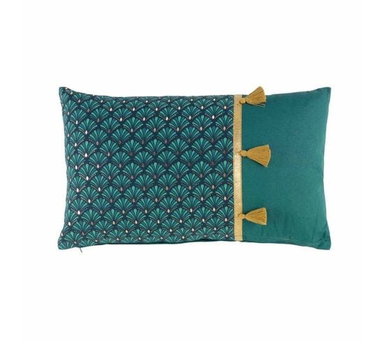 Coussin Déco Imprimé "art Chic" 30x50cm Bleu