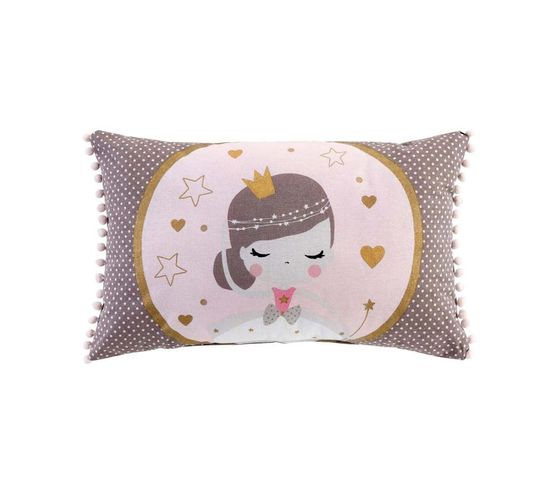 Coussin Enfant "petite Princesse" 30x50cm Rose