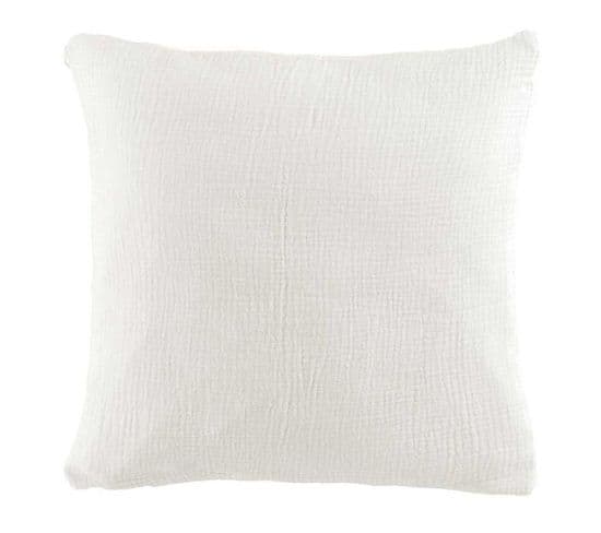 Coussin Déco Uni "angelia" 40x40cm Blanc