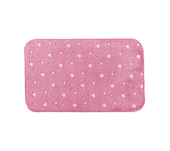 Tapis Enfant Déco "fluo Night" 50x80cm Fuchsia