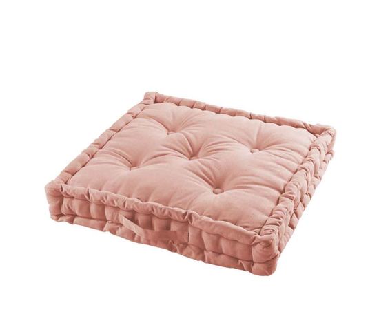 Coussin De Sol Déco "panama" 60x60cm Rose Poudré