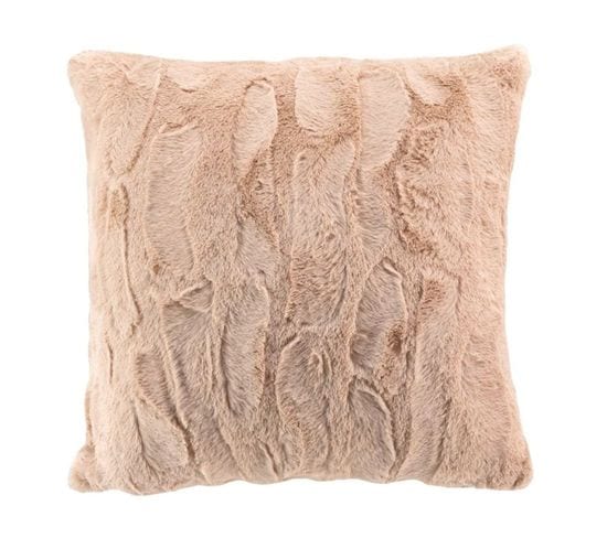 Housse De Coussin Imitation Fourrure "foxy" 40x40cm Sable