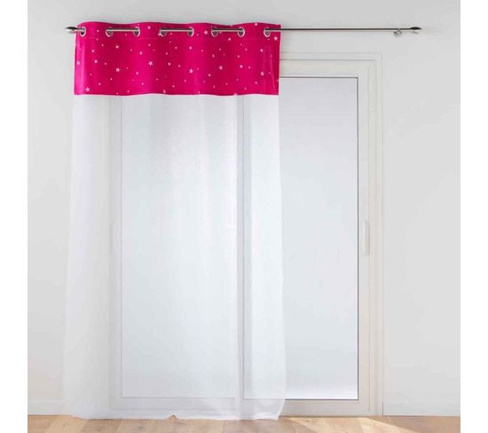 Rideau Voilage Phosphorescent "moonlight" 140x240cm Fuchsia