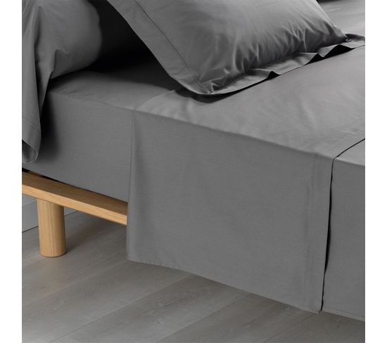 Drap Plat "percaline" 180x290cm Anthracite