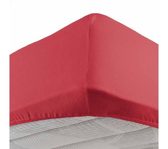 Drap Housse "jersy" 160x200cm Coquelicot