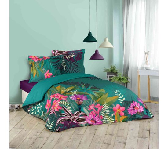 Parure De Lit Eden Flower Vert 240x220