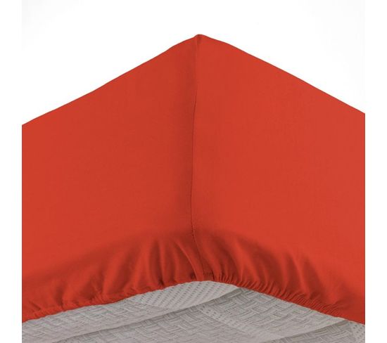 Drap Housse "lina" 140x190cm Paprika