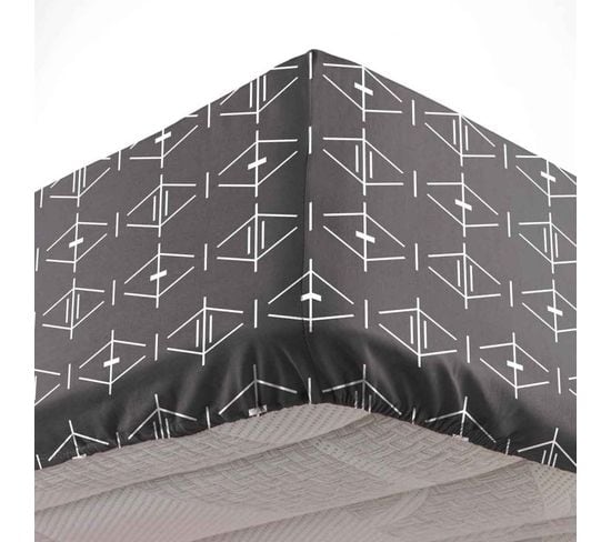 Drap Housse En Coton "aristide" 160x200cm Anthracite