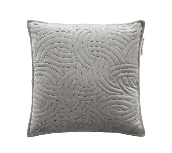 Housse De Coussin Velours Uni "solange" 40x40cm Gris