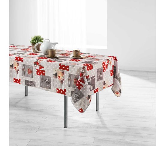 Nappe Antitache "hiverna" 150x240cm Rouge