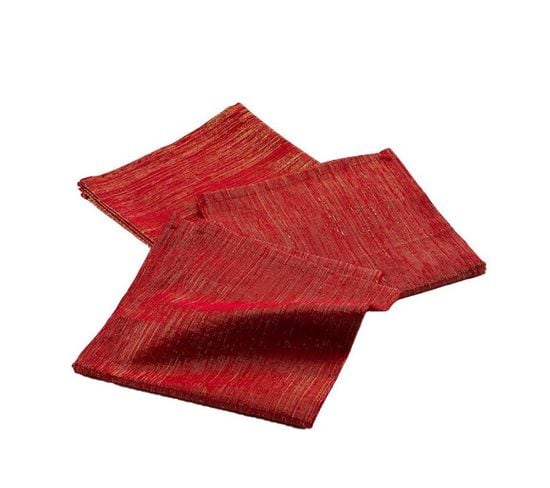 Lot De 3 Serviettes De Table "elegancia" 40x40cm Rouge