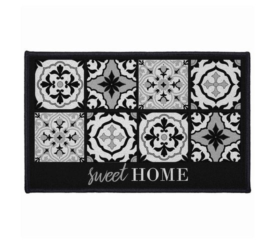 Tapis Déco Rectangulaire "alfama" 50x80cm Noir