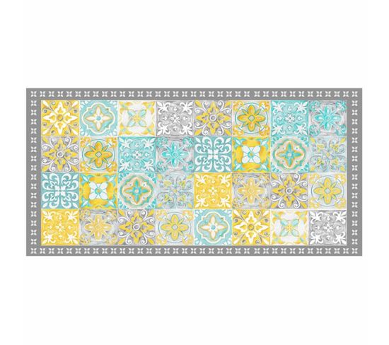 Tapis Rectangle En Vinyle "alicante" 50x100cm Jaune