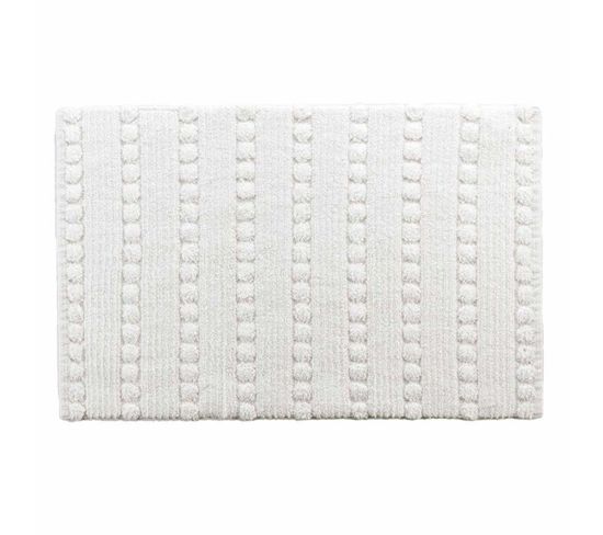 Tapis De Bain Jacquard "cleonis" 50x80cm Blanc