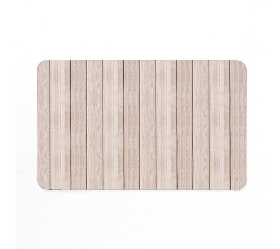 Tapis De Bain Imprimé "calista" 50x80cm Naturel