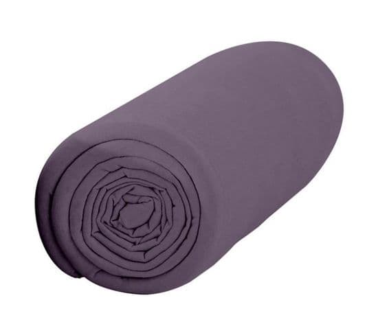 Drap-housse Premium 90x190 1 Personne Percale Uni Violet