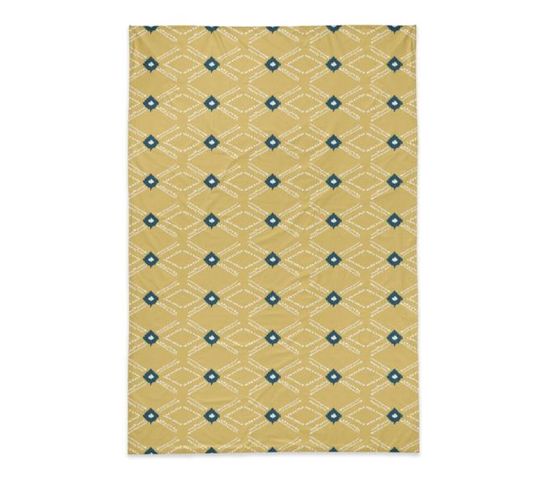 Tapis XL Lavaima Curcuma, Gamme Jakarta, Jaune, 120 X 170 Cm, 100% Coton, Double Face Imprimée