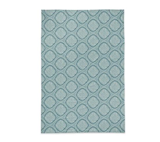 Tapis XL Médusa, Gamme Jakarta, Vert D'eau, 120 X 170 Cm, 100% Coton, Double Face Imprimée