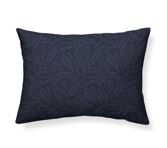 Coussin Déhoussable Imprime Teranga Inaya En Coton - Bleu - 30x50 Cm