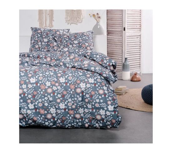 Parure De Lit   Sunshine  240x220 Cm  2 Personnes  Coton Imprimé Floral