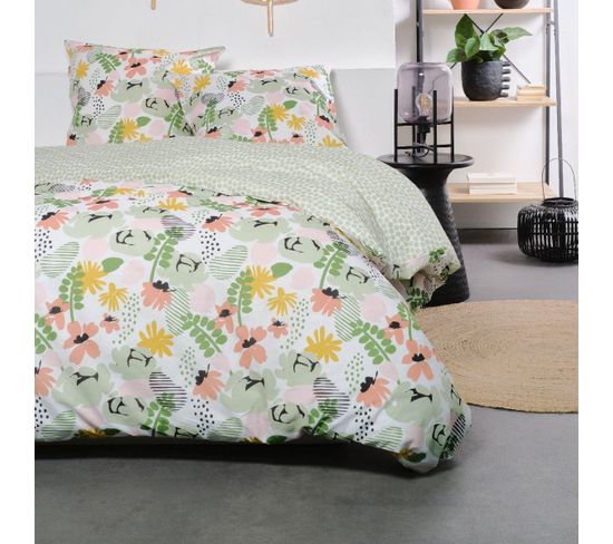 Parure De Lit  Sunshine Robin En Coton - Vert - 240x220 Cm