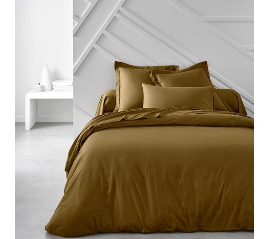 Housse De Couette Organic En Coton Bio - Marron - 220x240 Cm