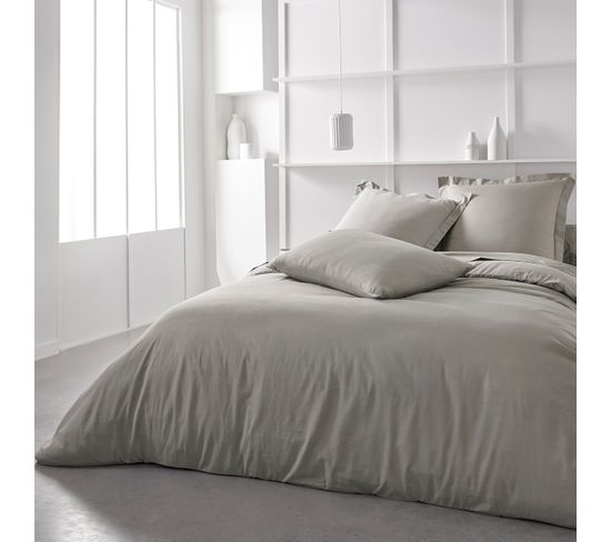 Housse De Couette Organic En Coton Bio - Beige - 240x260 Cm