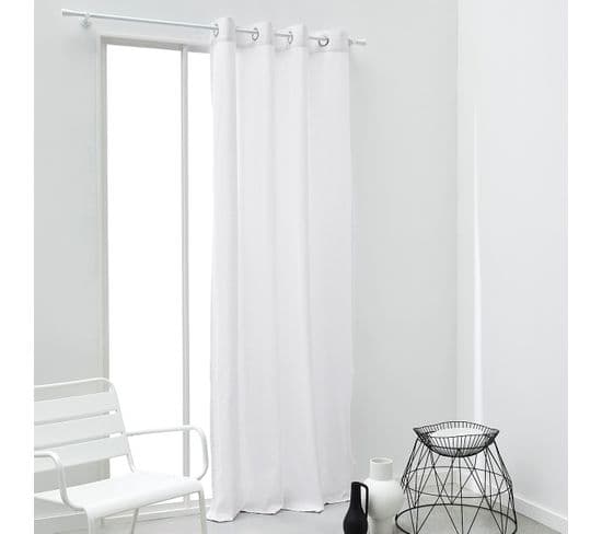 Rideau Oeillets Essential Panama En Coton - Blanc - 140x240 Cm