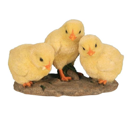 3 Poussins Résine 19 Cm