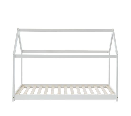 Lit Enfant Cabane Tiny  Pin Blanc  90x190 Sommier Inclus