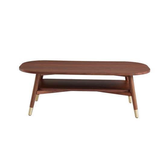 Table Basse Marcello  Placage Noyer  Double Plateau 120cm