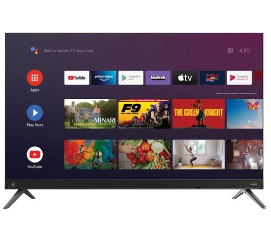TV LED 50'' (127 cm) 4k UHD Barre De Son JBL Android TV Google Assistant - Netflix - HY-TVS50UHJBL-0