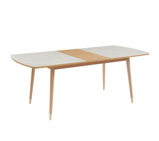 Table Extensible Leon Céramique Effet Marbre 160-200cm