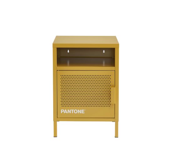 Nino - Table De Chevet 1 Porte En Métal Pantone - Couleur - Jaune Moutarde