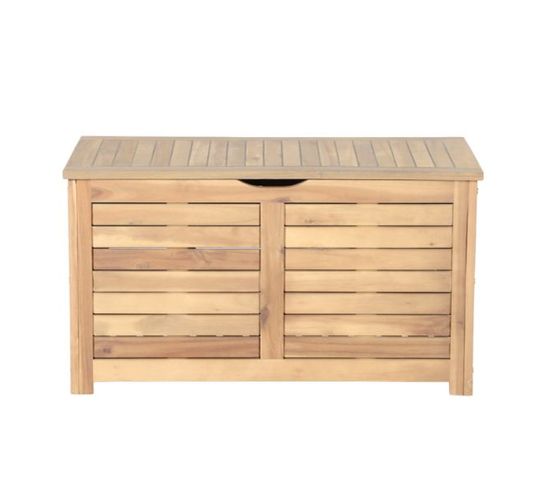 Coffre De Jardin Tera En Bois D'acacia Blanchi 100% Fsc 90x45x50 Cm