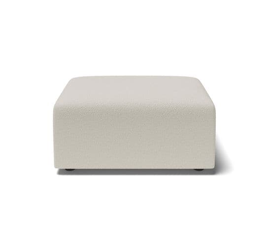 Pouf Milo Tissu Bouclette Blanc 1 Place