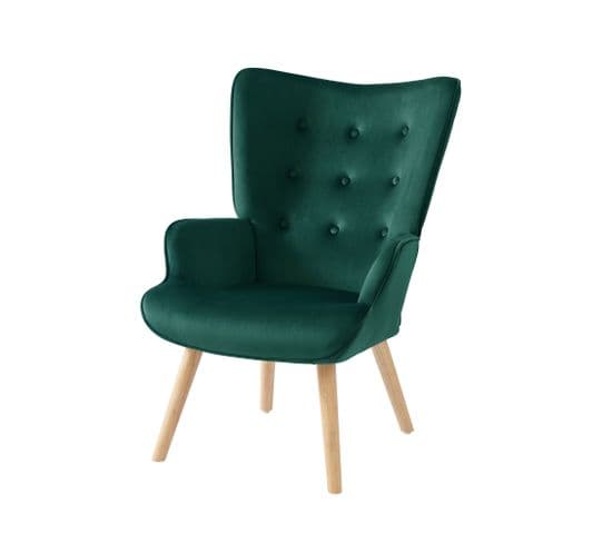 Fauteuil Sam Velours Vert