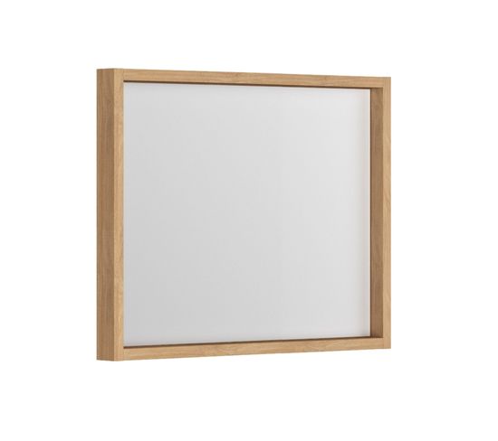 Miroir Cadre 80 Cm Bois Sorento - Couleur Chêne Huilé - 80 X 69 X 7 Cm