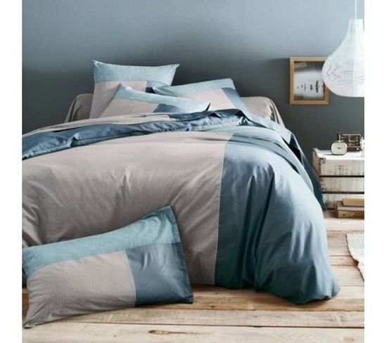 Housse De Couette Coton Trio  Bleu -140 X 200