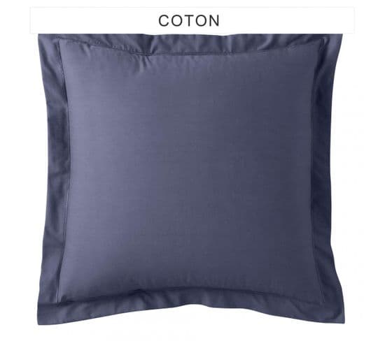 Taie D'oreiller Coton Tertio®  Bleu Indigo -50 X 70 Sans Volant